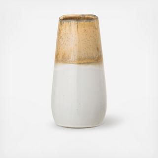 Gold Finish Round Stoneware Vase