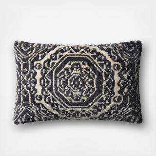 Small Black Damask Pillow