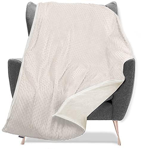 Quility Weighted Blanket for Kids and Toddlers with Soft Cover - 12 lbs Twin Size, Heavy, Machine Washable, Heating & Cooling - (48" X 72") (Ivory)