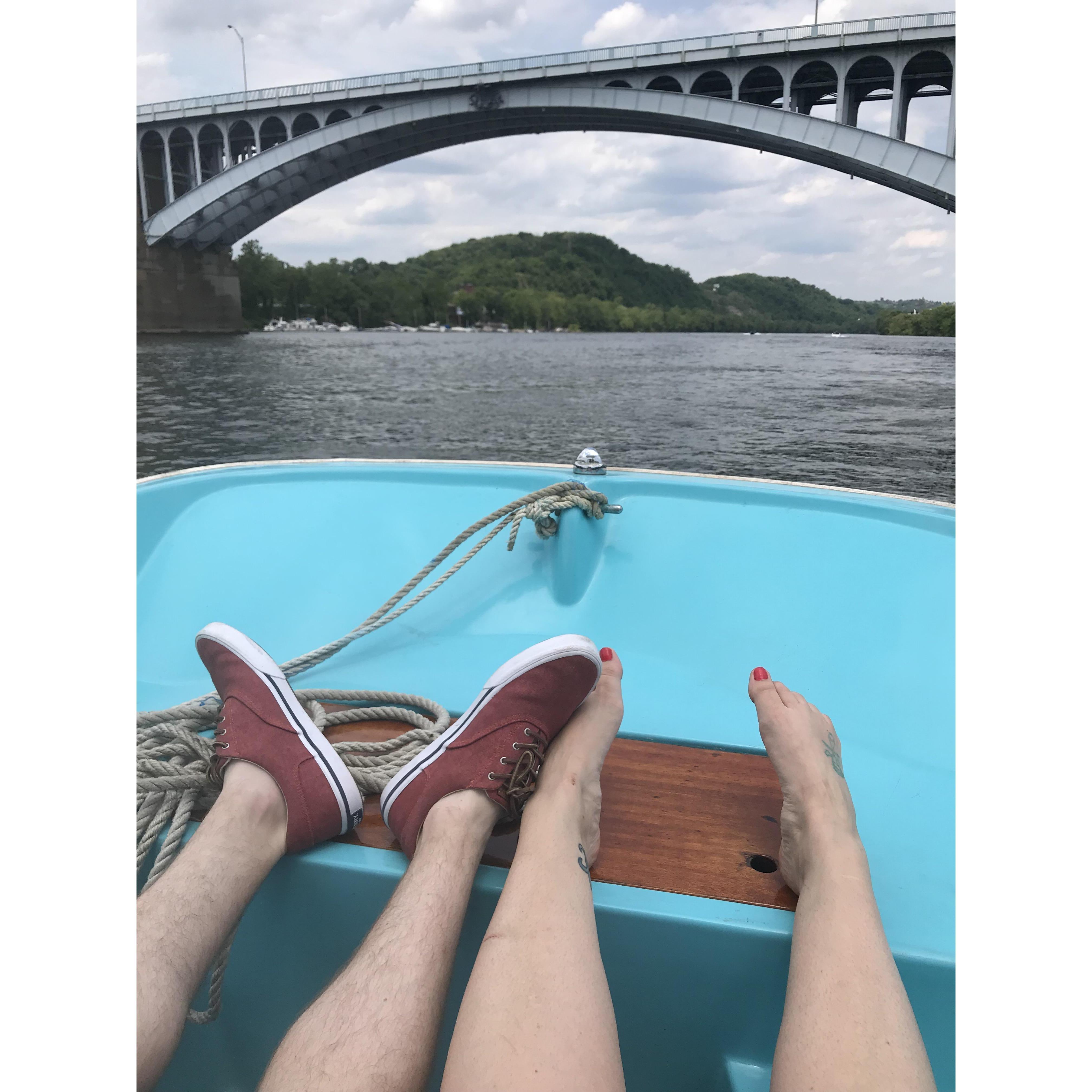Cruises on Temp's boat on the river in Pittsburgh