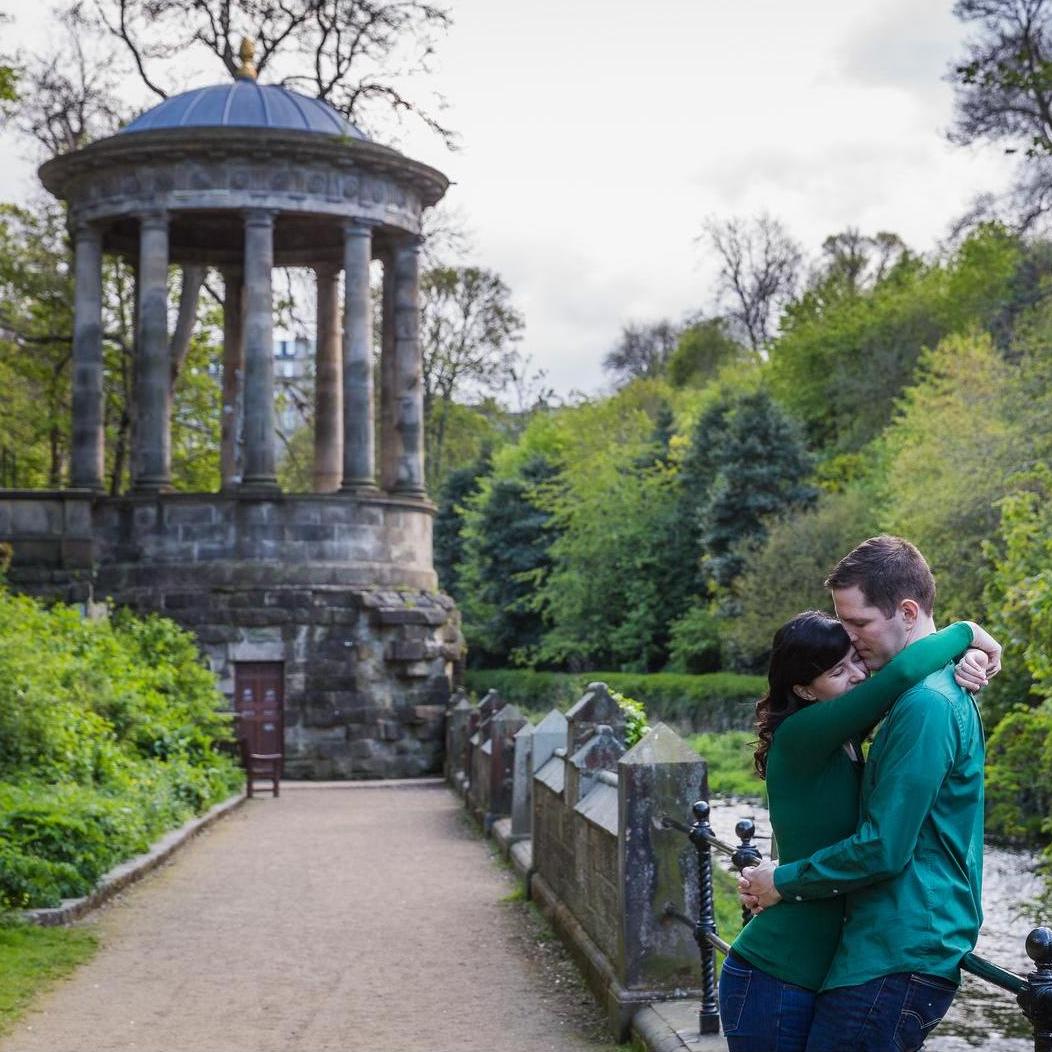 Us on the Waters of Leith. This monument is super iconic.