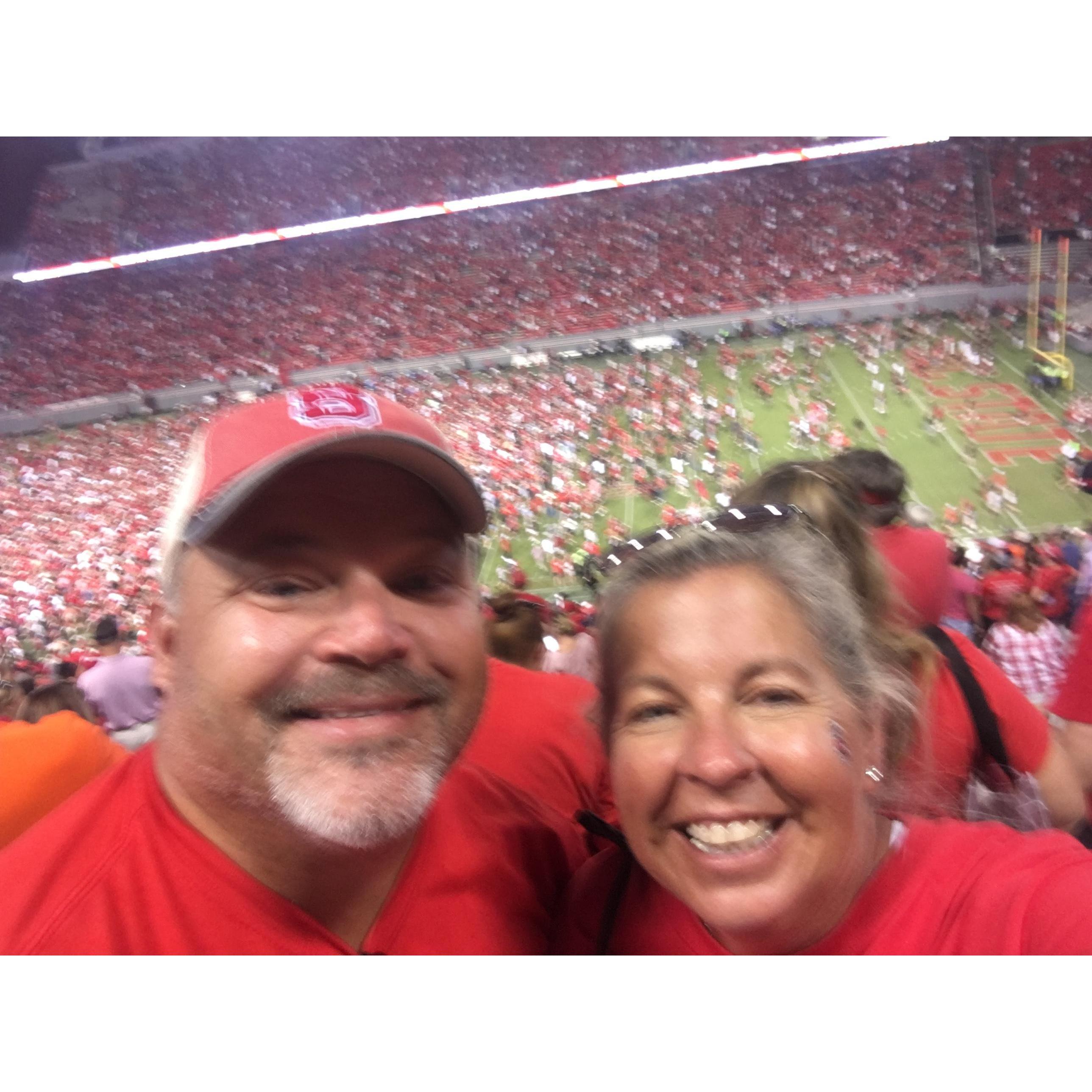First NC State game!  Beat Clemson, Go Wolfpack!