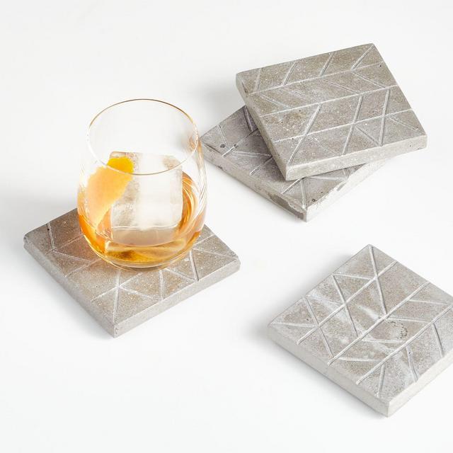 Chevron Cement Coasters, Set of 4