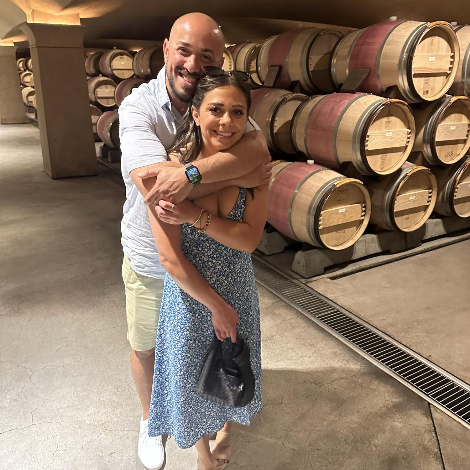 In some sort of wine cave somewhere