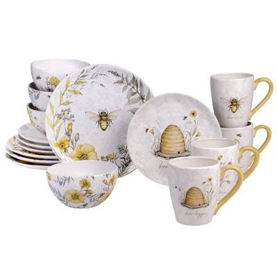 16pc Earthenware Sweet As A Bee Dinnerware Set