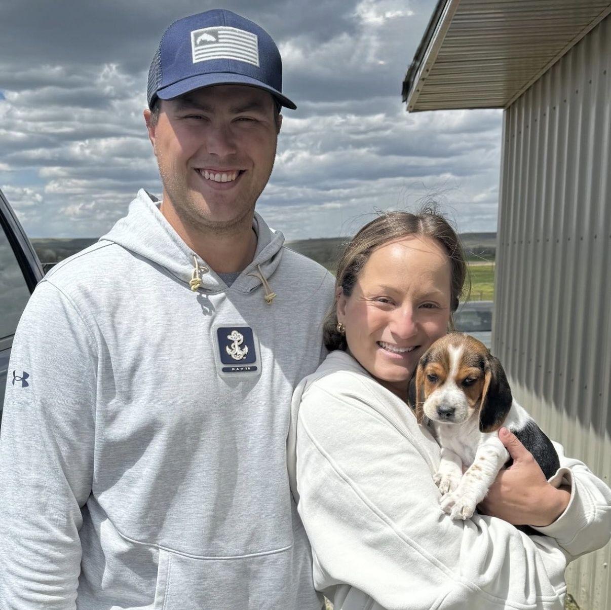 May 2024. Liam and Shannon pick up the newest member of their family, Brady the Beagle Boy!