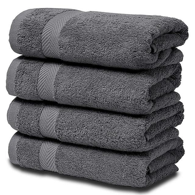 SEMAXE Towel Premium Cotton Hand Towels for Bathroom, 16”x 27”, Luxury Hotel & Spa Towel (Gray, 4 Hand Towel)