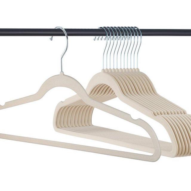Home-it Premium Velvet Heavy duty-50 Pack - Non Slip Ivory Suit Clothes Hanger - Hook Swivel 360 - Ultra Thin