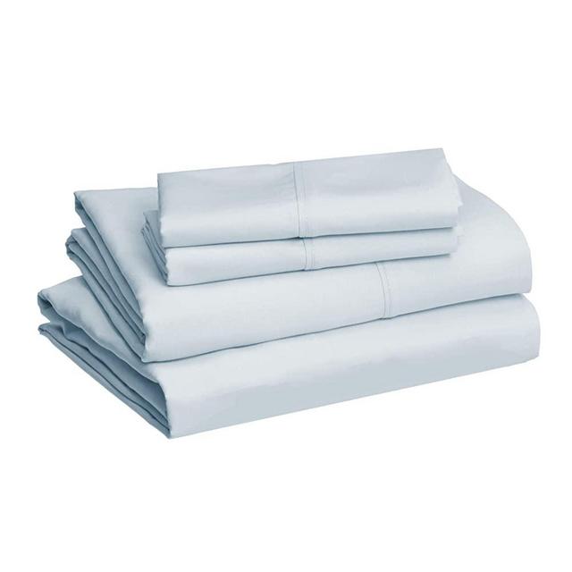 Amazon Basics Lightweight Super Soft Easy Care Microfiber Bed Sheet Set with 14” Deep Pockets - Full, Light Blue