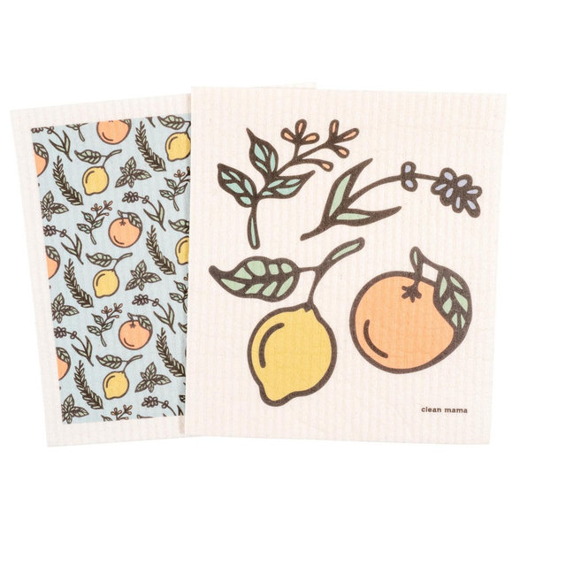 Clean Mama Mixed Swedish Dish Cloths - Set of 4, Reusable, Absorbent Cellulose Dish Cloths for Multi-Purpose Cleaning-7.5" x 6.7"