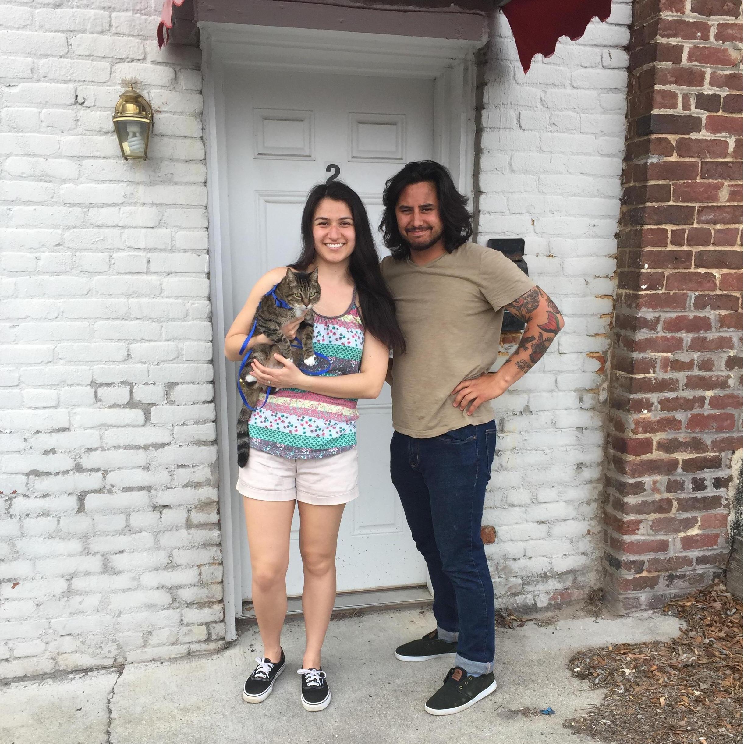 Our first apartment and our sweet baby Myra.