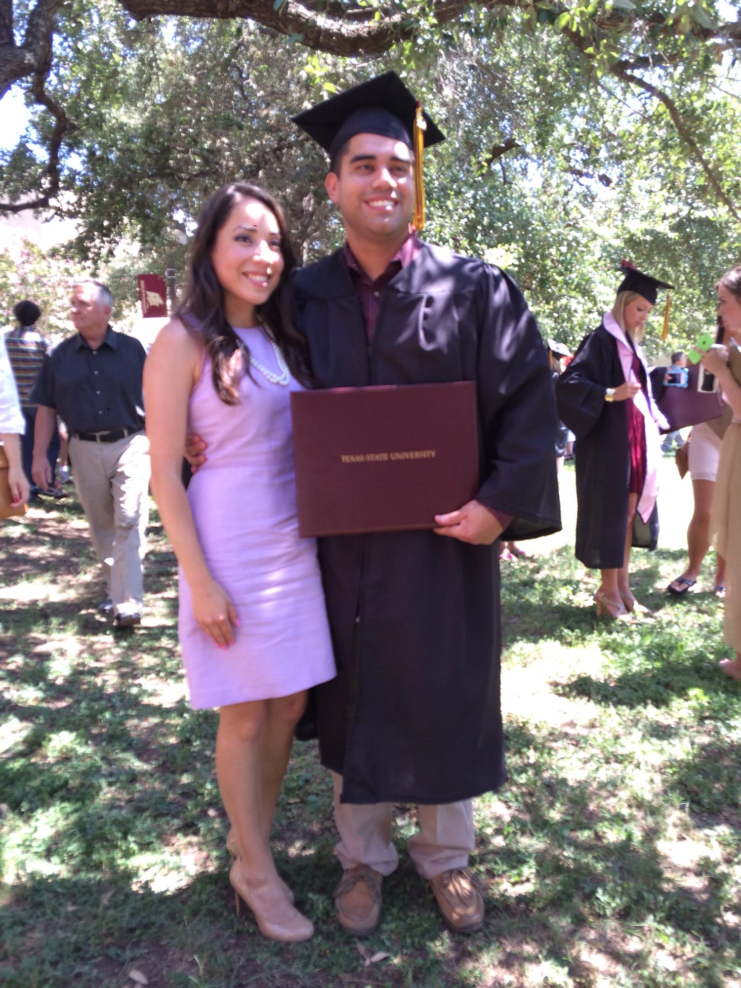 Eddie's graduation from Texas State University.
