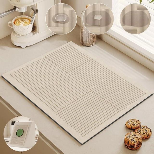 Snowsof Dish Drying Mat - Coffee Mat, Coffee Maker Mat for Countertops, Absorbent Dish Drying Mat for Kitchen Counter, Under Coffee Expresso Maker Coffee Machine Dish Rack (12''×16'',14)