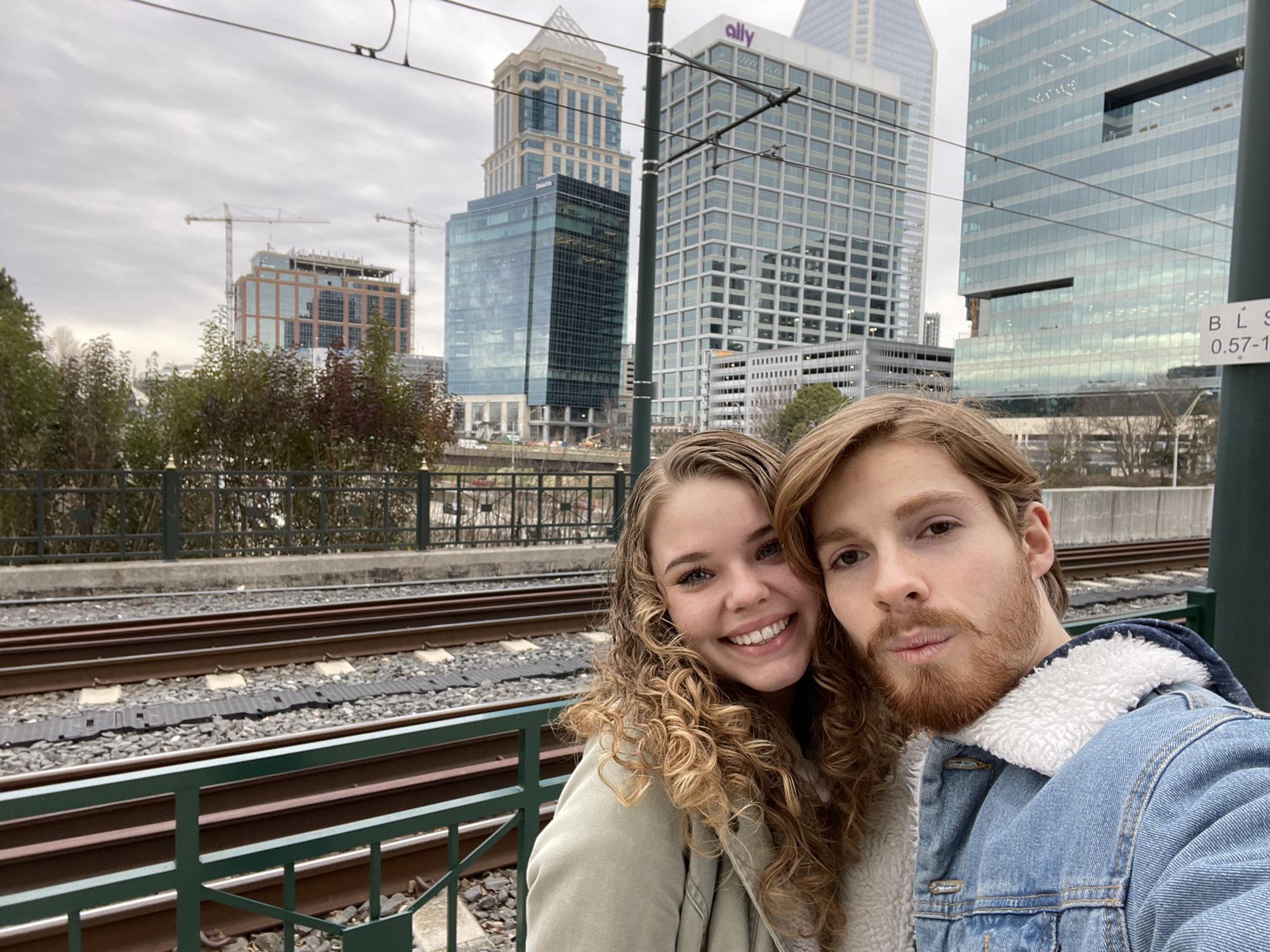 Selfie in front of uptown Charlotte!