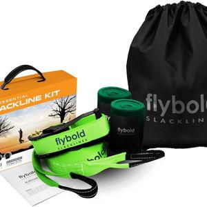 Flybold Slackline Kit - 57ft Slackline with Tree Protectors and Carry Bag - Backyard Tightrope and Ninja Obstacle Course for Kids and Adults - Easy Setup for Balance Training and Core Strength