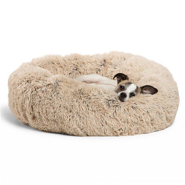 BEST FRIENDS BY SHERI The Original Calming Shag Fur Donut Cuddler Cat & Dog Bed, Taupe, Small - Chewy.com