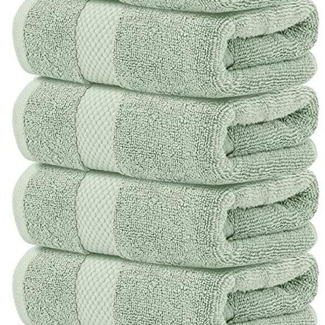 White Classic Luxury Hand Towels for Bathroom-Hotel-Spa-Kitchen-Set -  Circlet Egyptian Cotton - 16x30 Inches - Set of 6 (Multi)