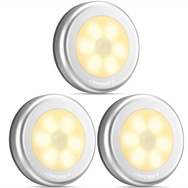 URPOWER Motion Sensor Light, Motion-sensing Battery Powered LED Stick-Anywhere Nightlight,Wall Light for Entrance,Hallway,Basement,Garage,Bathroom,Cabinet,Closet