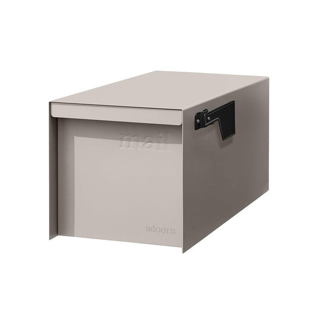 Adoorn Post Mount Outdoor Mailboxes - Large Decorative Mailbox for Letters and Packages - Weatherproof Construction - Durable Steel - Magnetic Closure - 9.5” H x 9.5” W x 20.75” D - Sandstone
