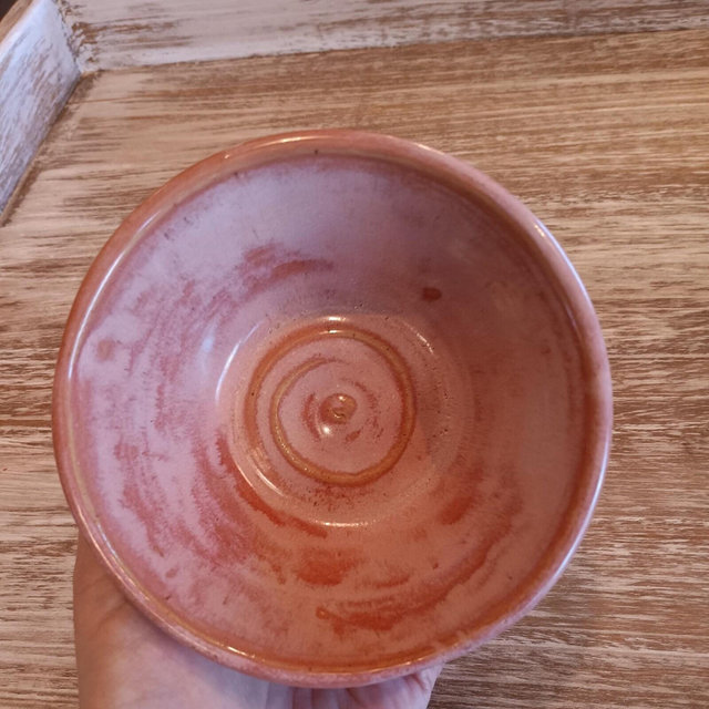 Light Rose Pink Stoneware Bowl, Hand Thrown Pottery Dish
