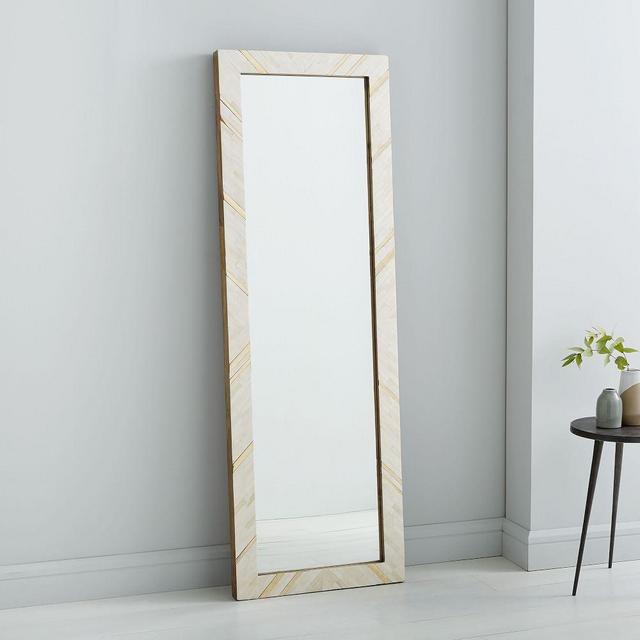 Brass + Bone Rays Floor Mirror