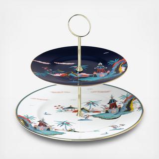 Wonderlust 2-Tier Cake Stand