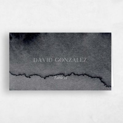 Charcoal, Grey Wedding Place Card - Loreto