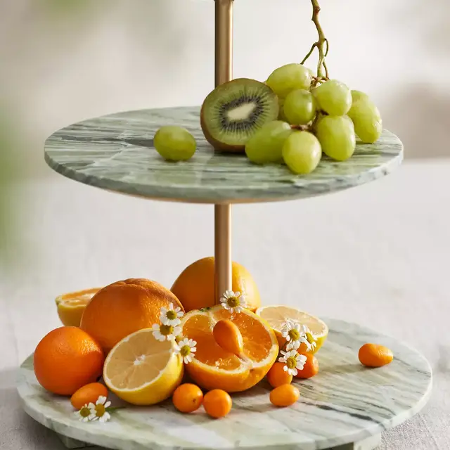 Green Marble Serving Stand