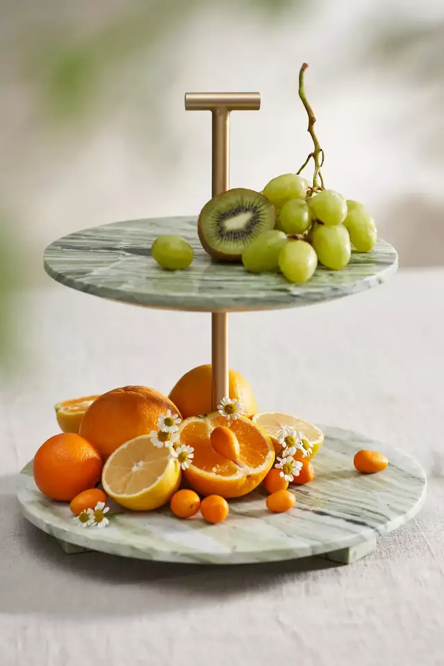 Green Marble Serving Stand
