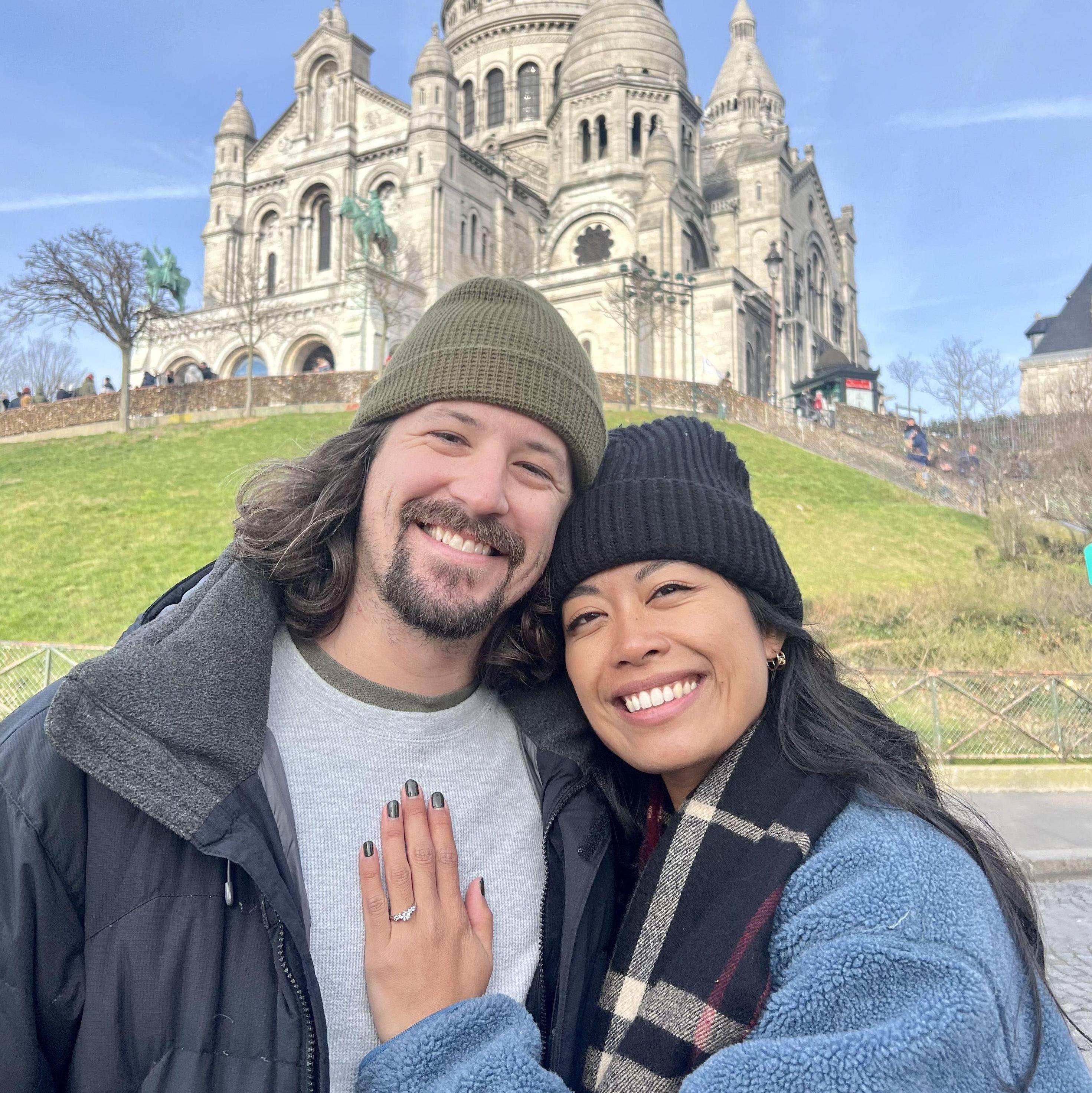 Basilique du Sacré-Cœur de Montmartre, Paris after the surprise proposal
