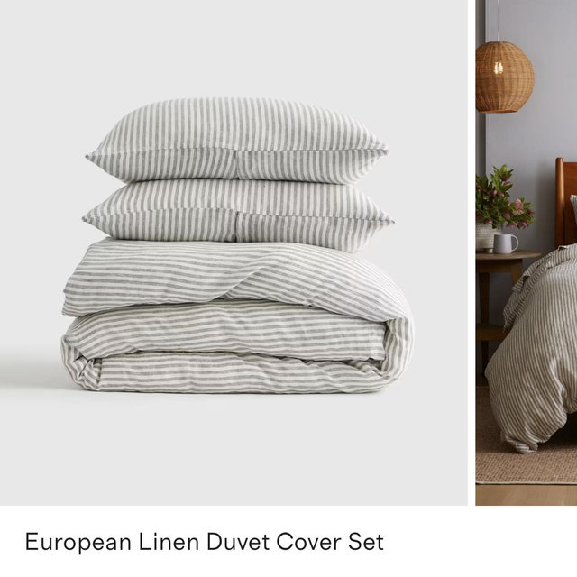 European Linen Duvet Cover Set - Full/Queen