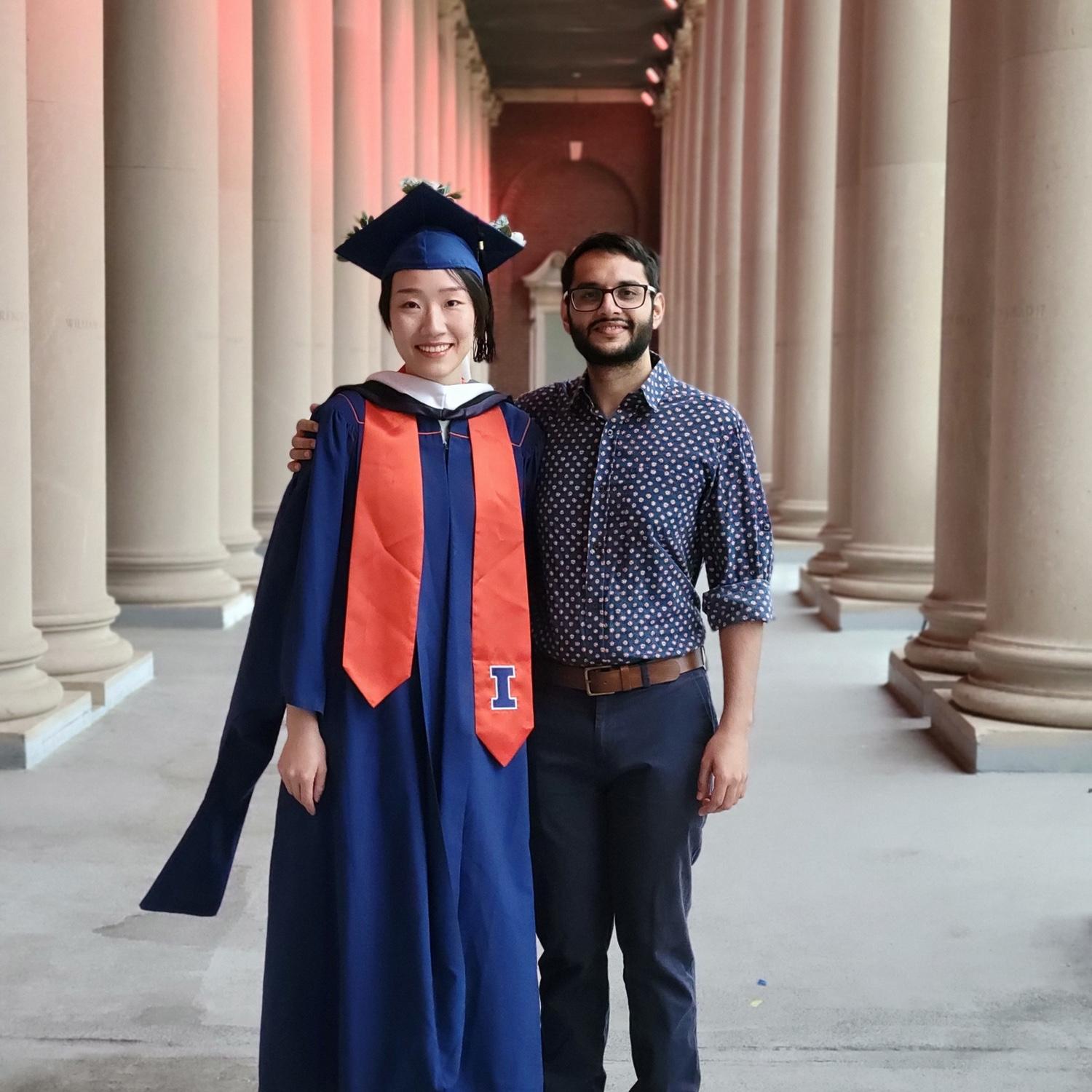 Sadly when I graduated from undergrad, it happened to be during Covid. We took this photo when I graduated from Masters. - May 2022