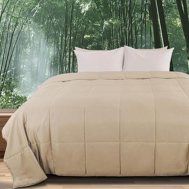NEXHOME PRO Viscose from Bamboo Comforter Queen Cooling Lightweight Duvet Insert, Organic Natural Summer Bedding Blanket for Hot Sleepers,8 Corner Tabs 90" L x90 W
