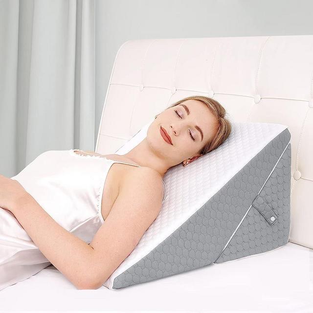 Forias Wedge Pillow for Sleeping Foldable Bed After Surgery 9 &12 Inch Adjustable Versatile Memory Foam Triangle System Acid Reflux Gerd Snore Relax