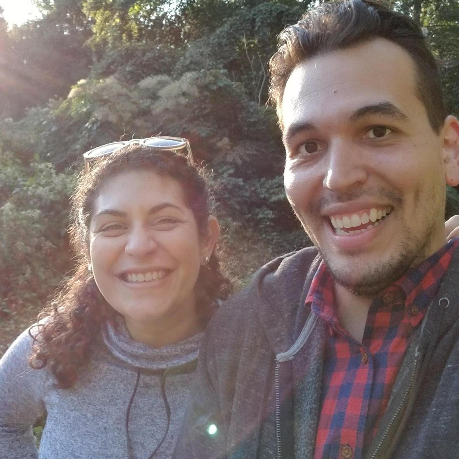 One of our first dates, hiking around Tarrytown, NY