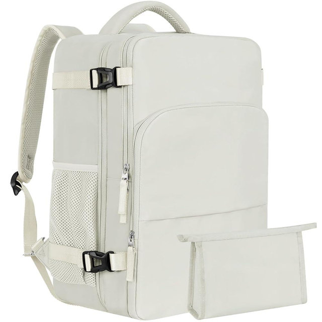 Getravel Large Travel Backpack Women, Carry On Backpack, Airplane Approved Personal Item Bag, Lightweight Laptop Backpack, Casual Work Gym College Weekender Bag, Beige