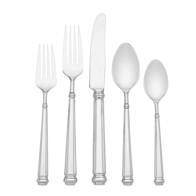 KATE SPADE Abington Square 5-piece Flatware Set, 0.85 LB, Metallic
