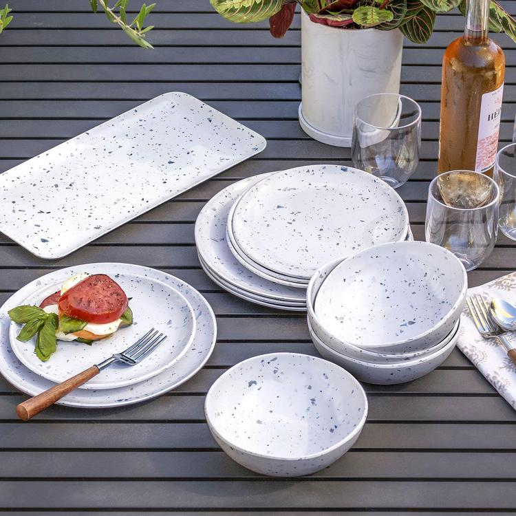 Melamine Dinnerware Terrazzo Dinner Plates Oneida, Terrazzo