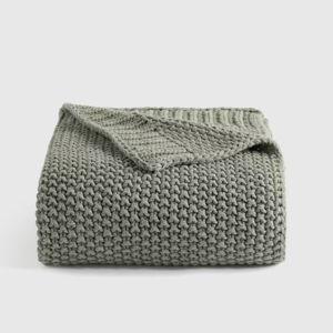 Cotton Fisherman Throw in Dried Sage