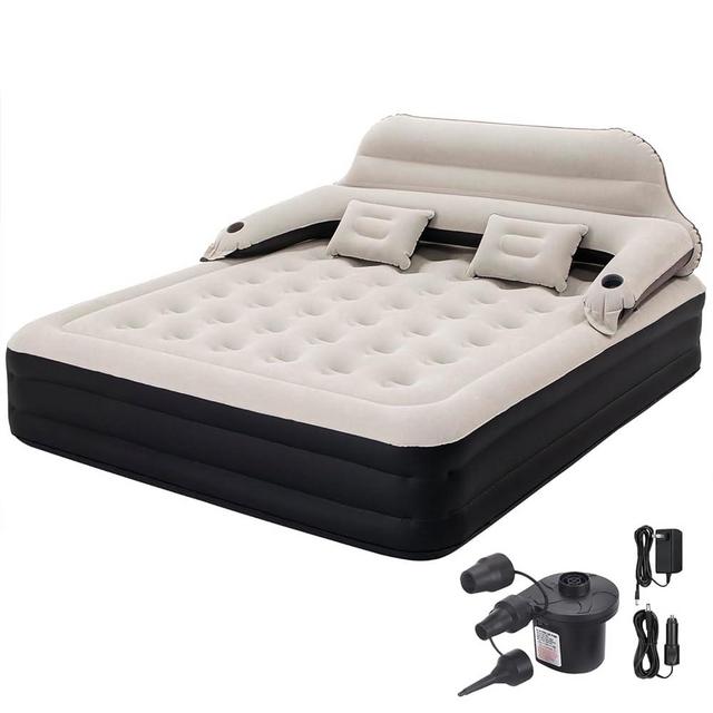 DIMAR GARDEN King Size Air Mattress with Backrest and Pump,Blow Up Mattress Inflatable Bed with Pillows