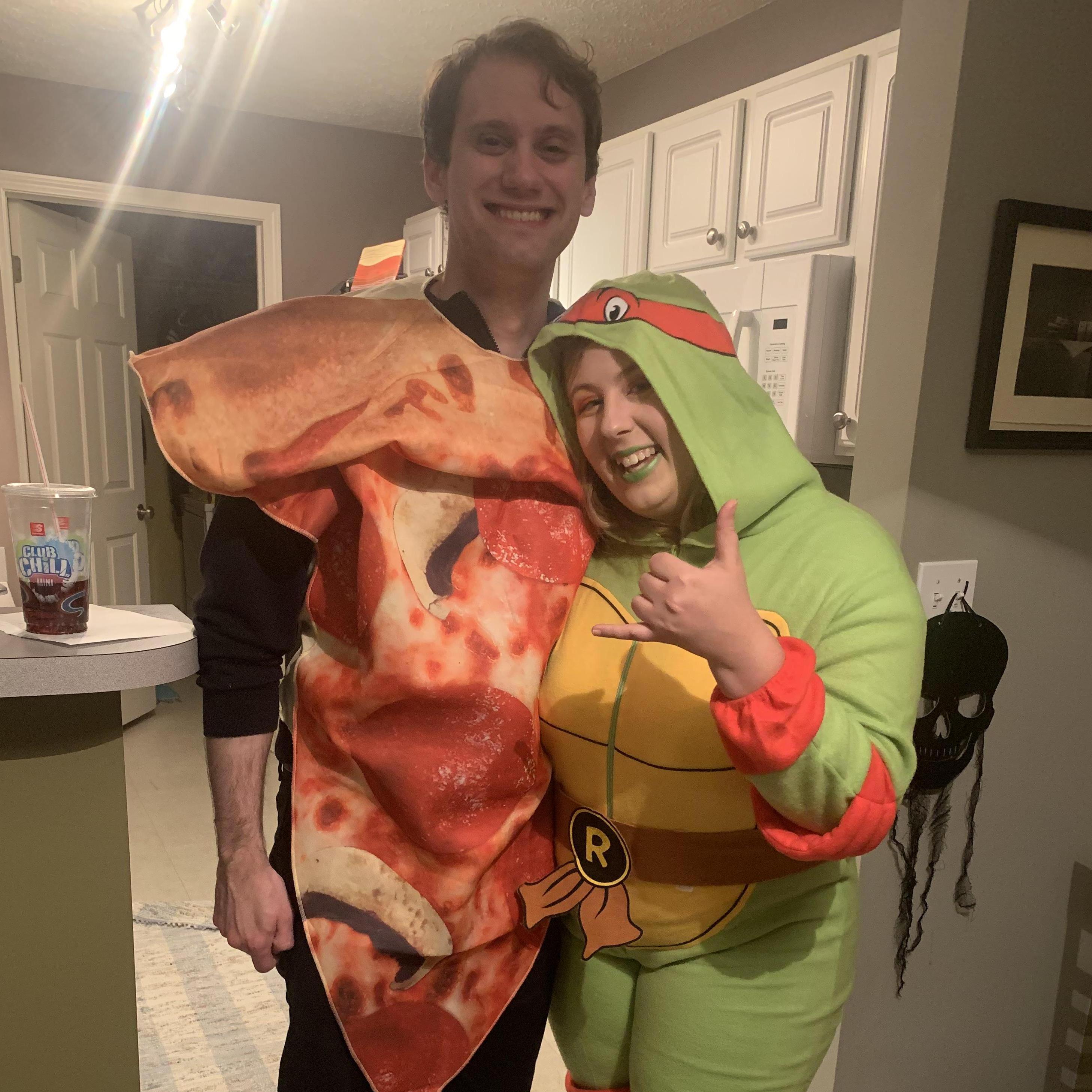 The couple dressed up for Halloween.