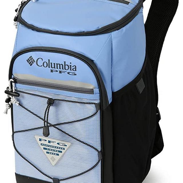 Columbia PFG Roll Caster 30 Can Insulated Backpack Cooler, White Cap