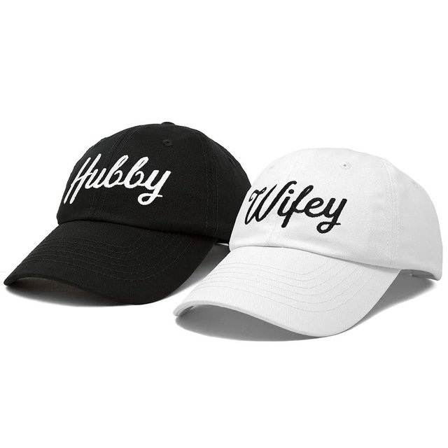 DALIX Wifey Hubby Couples Dad Hats Baseball Caps Married Gift Set of 2