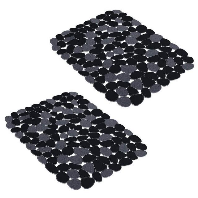 Yolife Kitchen Sink Mats, Adjustable for Stainless steel/Porcelain Sink, Dishes and Glassware,BLACK (2 Pack)