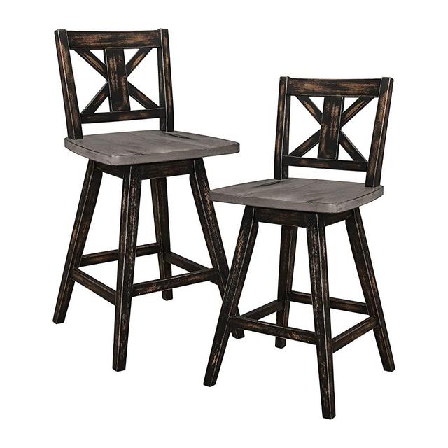 Homelegance Amsonia Counter Height Swivel Stool (2 Pack), Black
