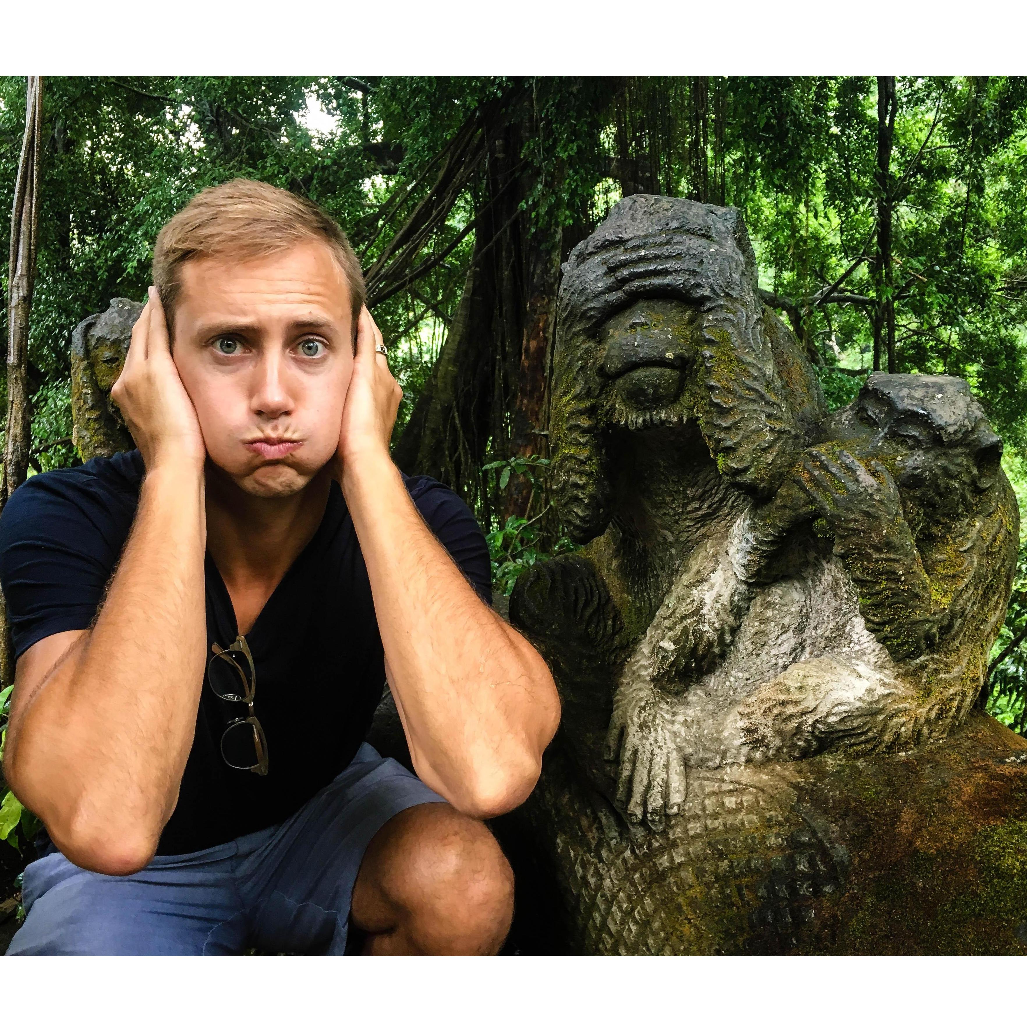 Zach monkeying around in Ubud, Bali.