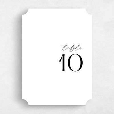 White Ticket Wedding Table Number - Sundell