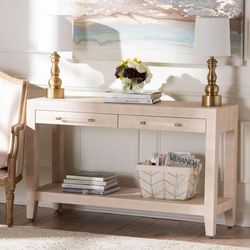 Baxton Studio, Nira 2-Drawer Console Table | Zola