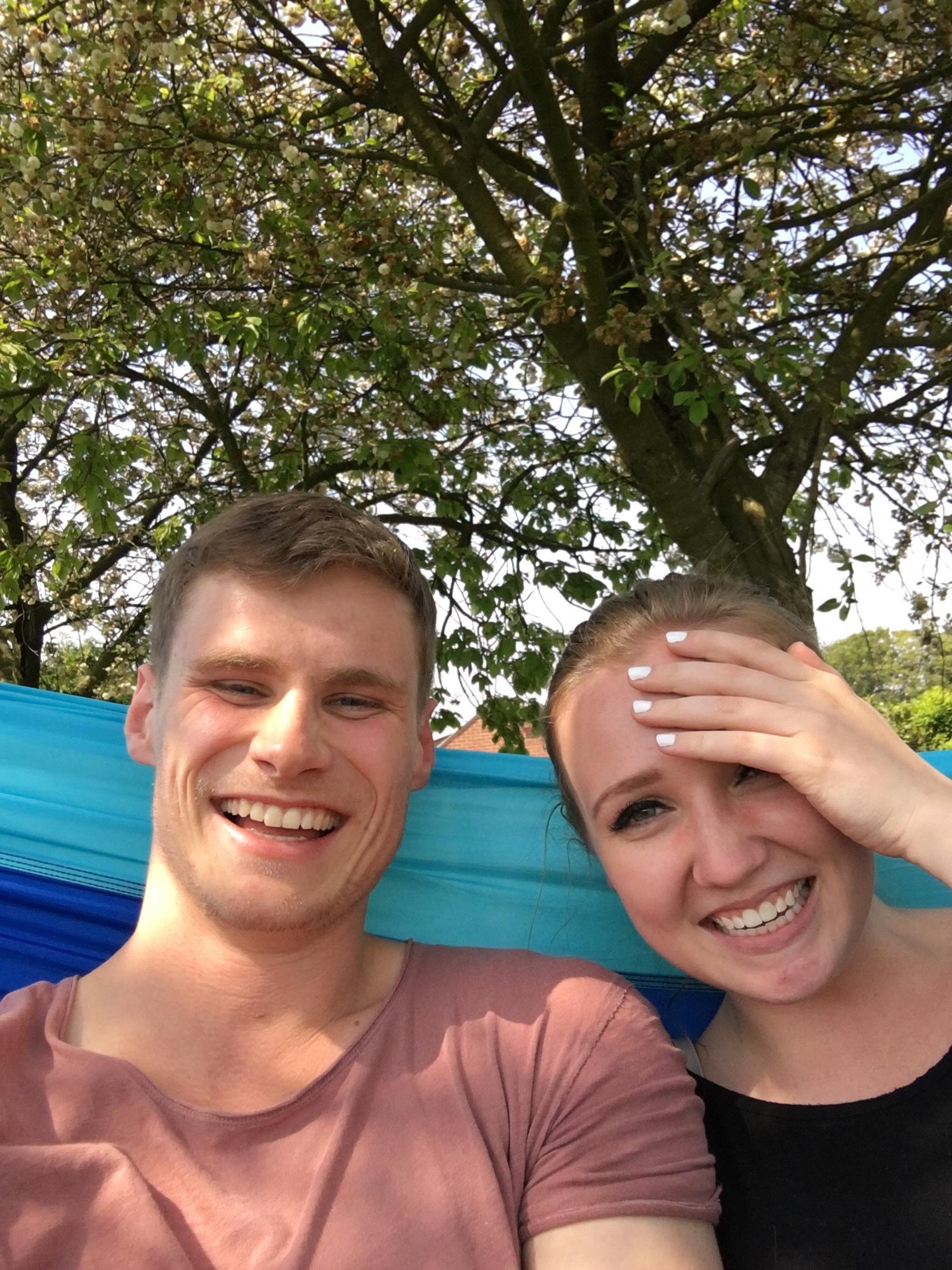 People call me "the hammock" girl bringing my hammock all the way from America. We got many strange looks setting this up in the local park