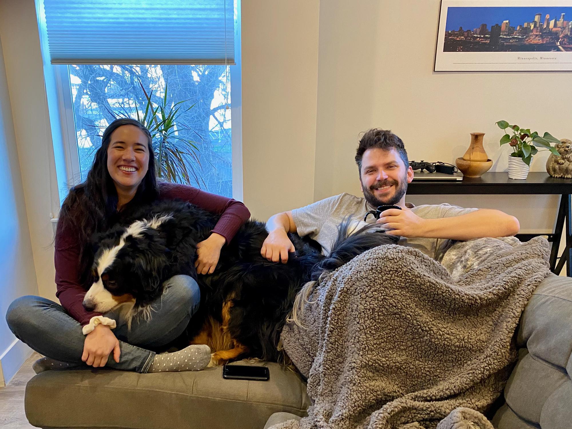 Rosie met Dylan's parents, Sue and Jerry, for the first time when they visited in Feb, 2021